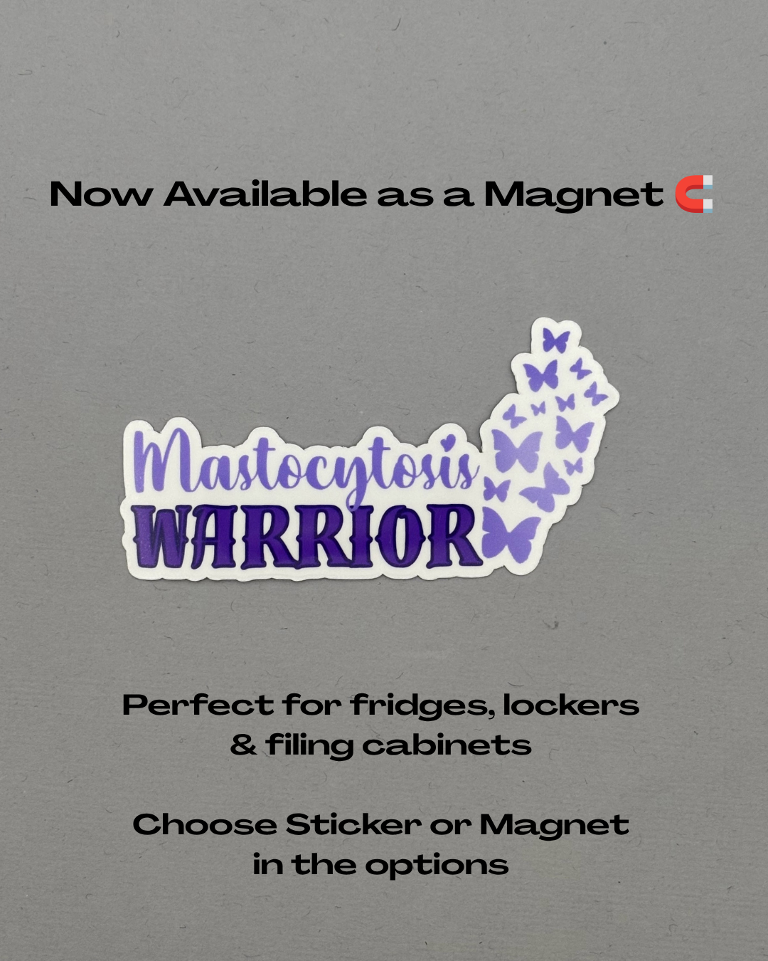Mastocytosis Warrior Butterflies Sticker or Magnet