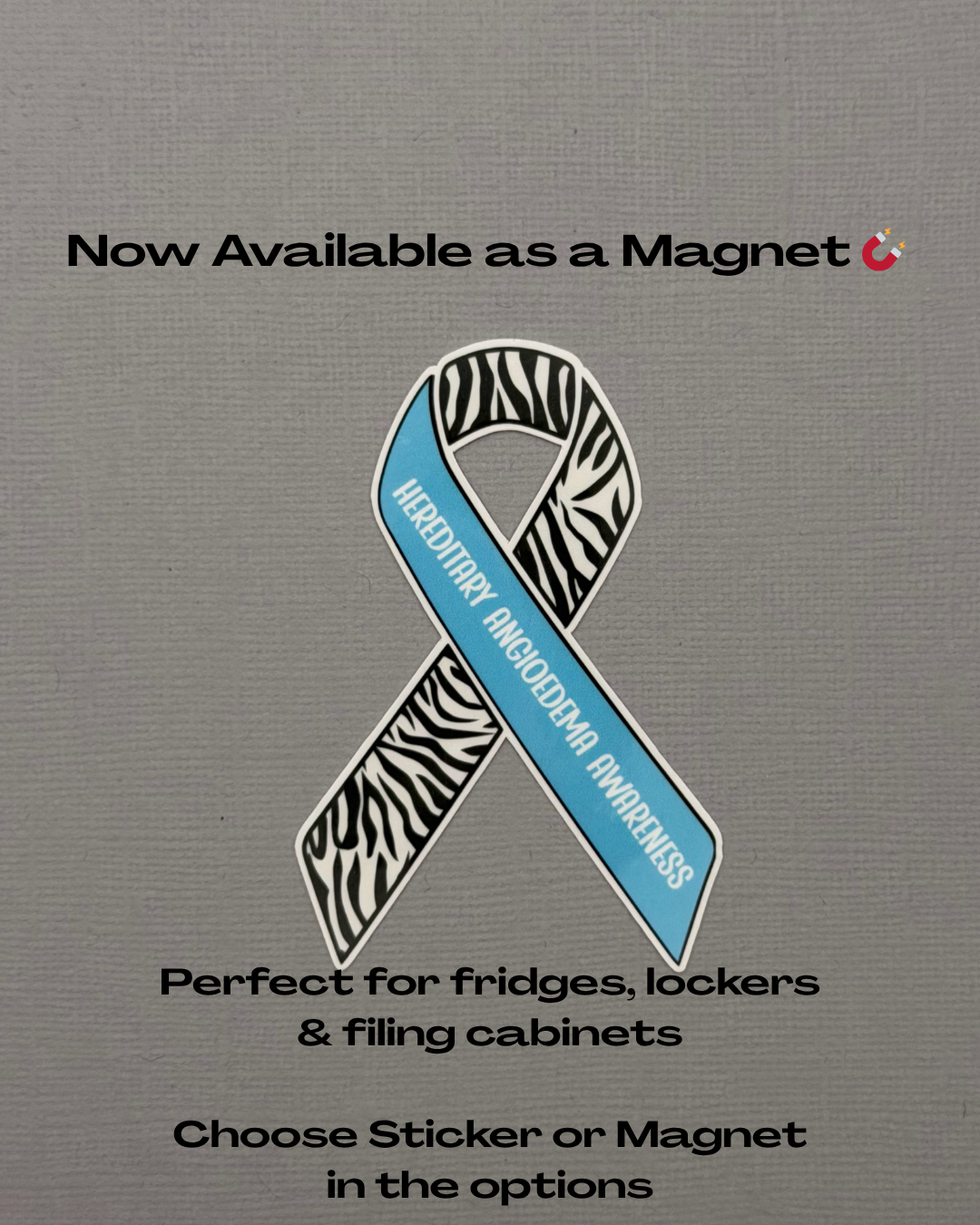 Hereditary Angioedema Awareness Ribbon Sticker or Magnet