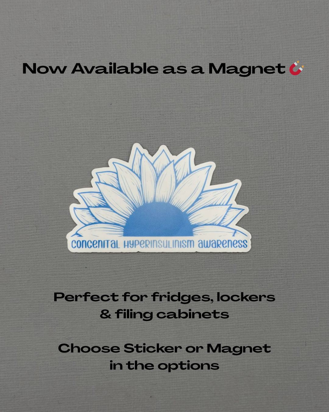 Congenital Hyperinsulinism Awareness Sunflower Sticker or Magnet