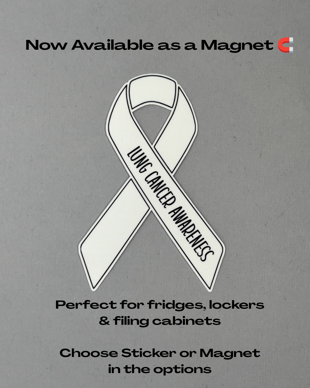 Lung Cancer Awareness Ribbon Sticker or Magnet
