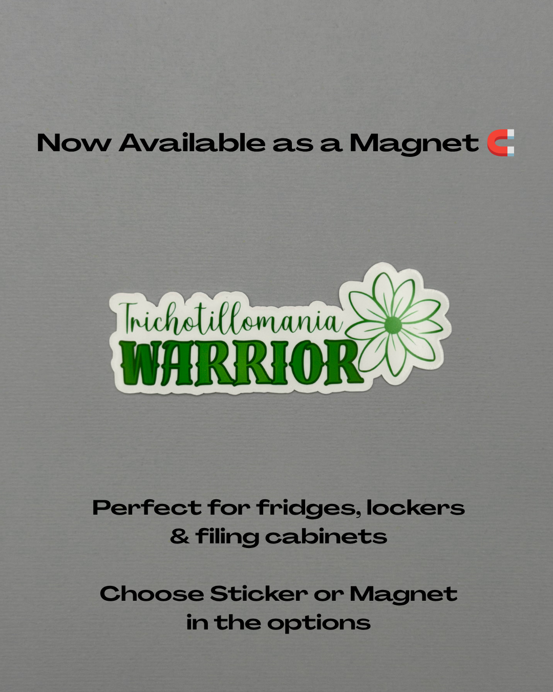 Trichotillomania Warrior Flower Sticker or Magnet