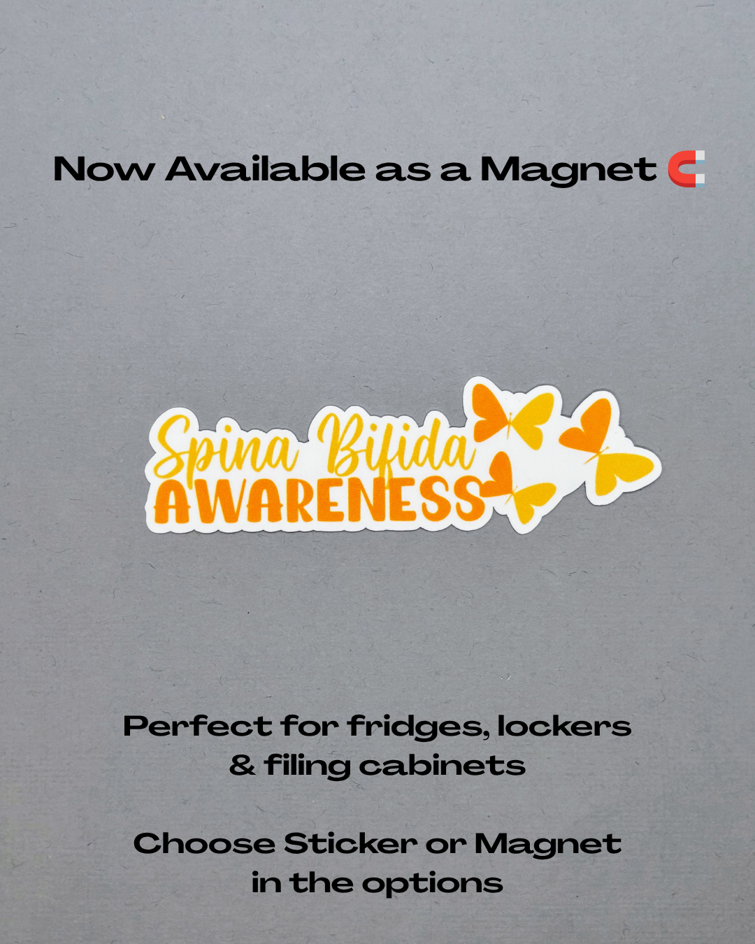 Spina Bifida Awareness Butterflies Sticker or Magnet