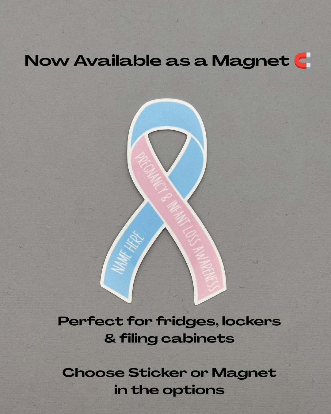Pregnancy & Infant Loss Awareness Custom Ribbon Sticker or Magnet