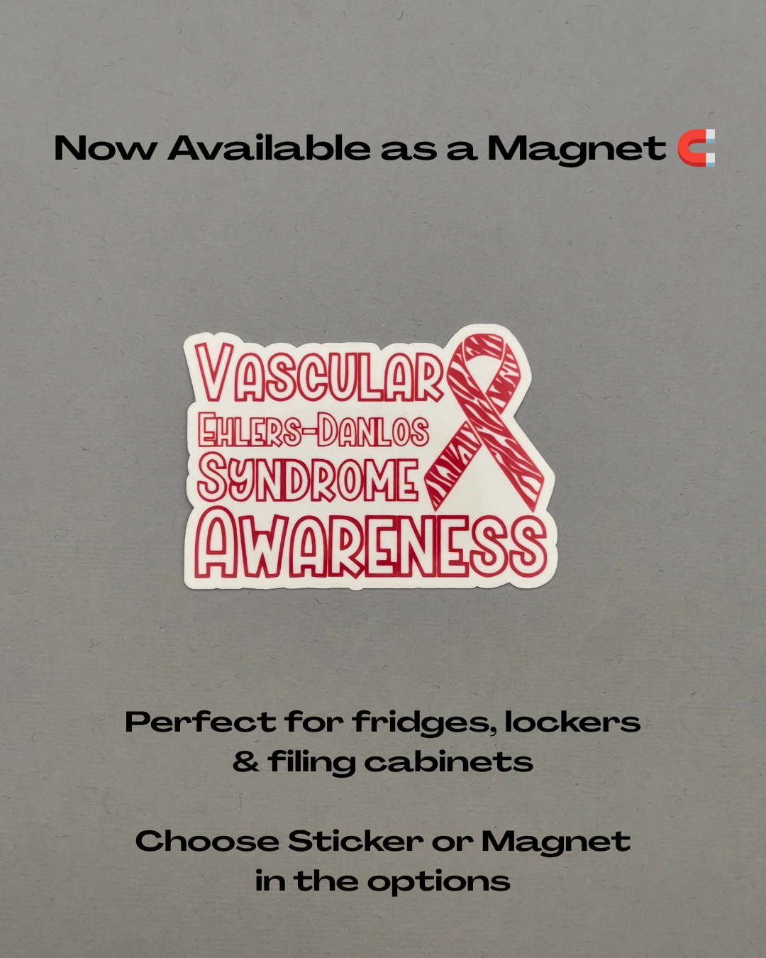 Vascular Ehlers–Danlos syndrome Awareness with Ribbon Sticker or Magnet