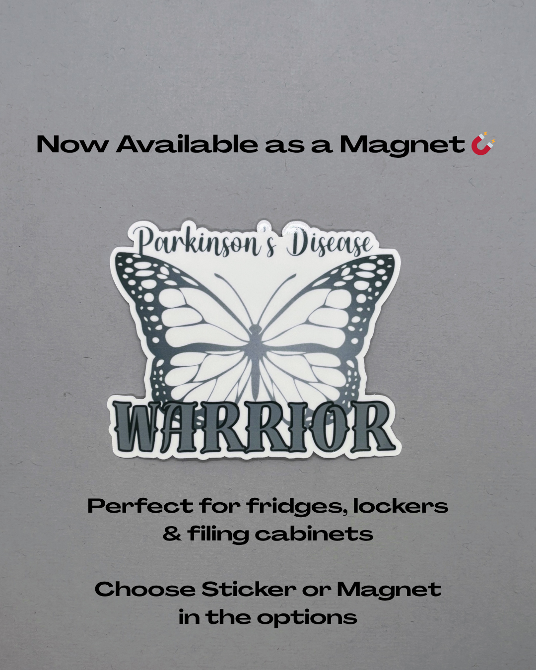Parkinson's Disease Warrior Butterfly Sticker or Magnet