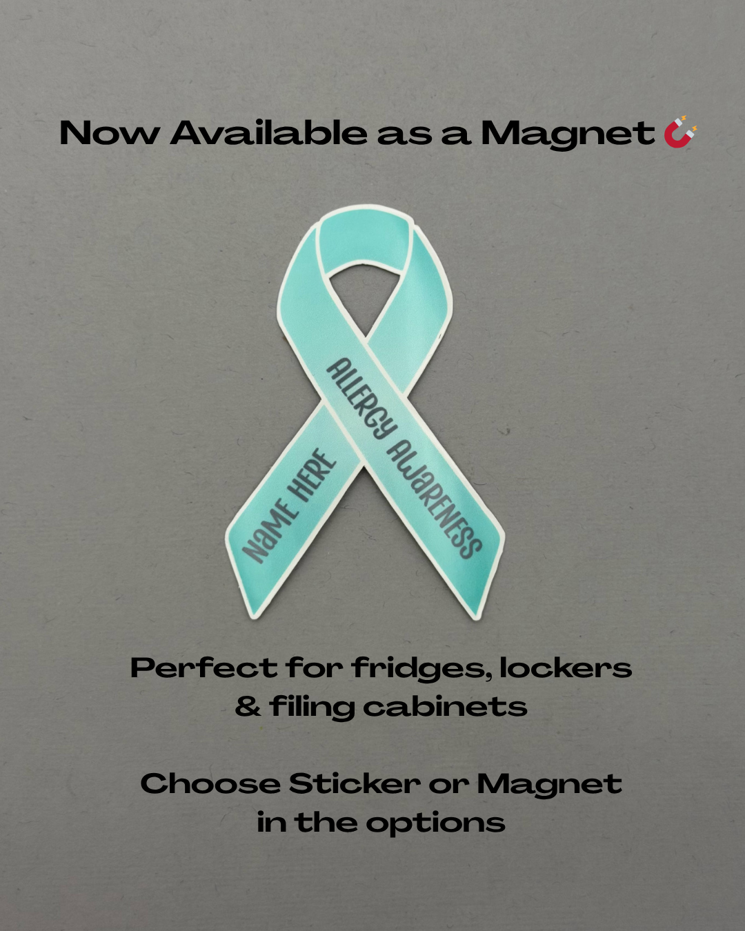 Allergy Awareness Custom Sticker or Magnet