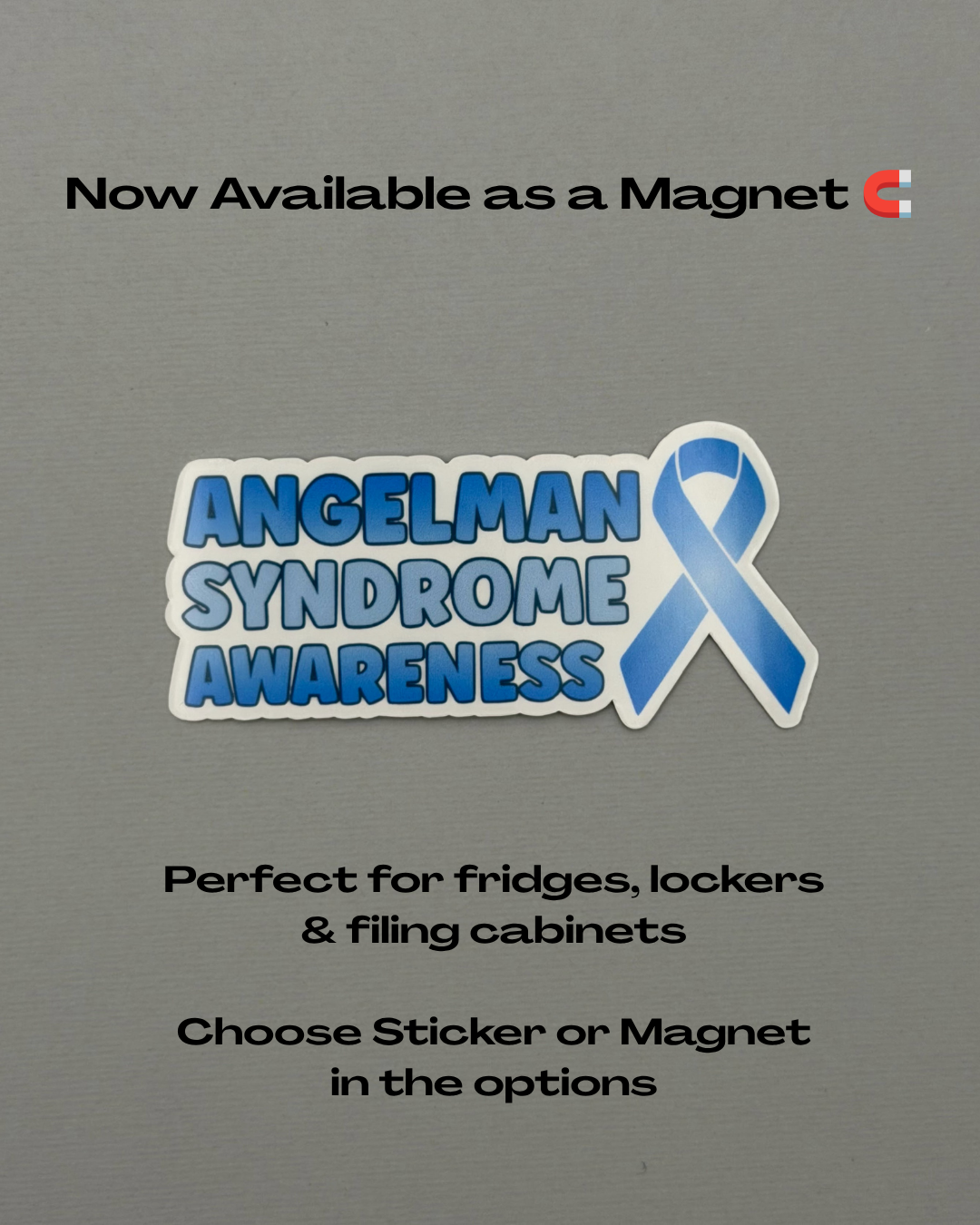 Angelman Syndrome Awareness with Ribbon Sticker or Magnet