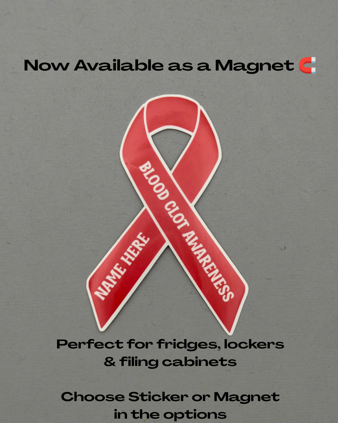 Blood Clot Awareness Custom Ribbon Sticker or Magnet