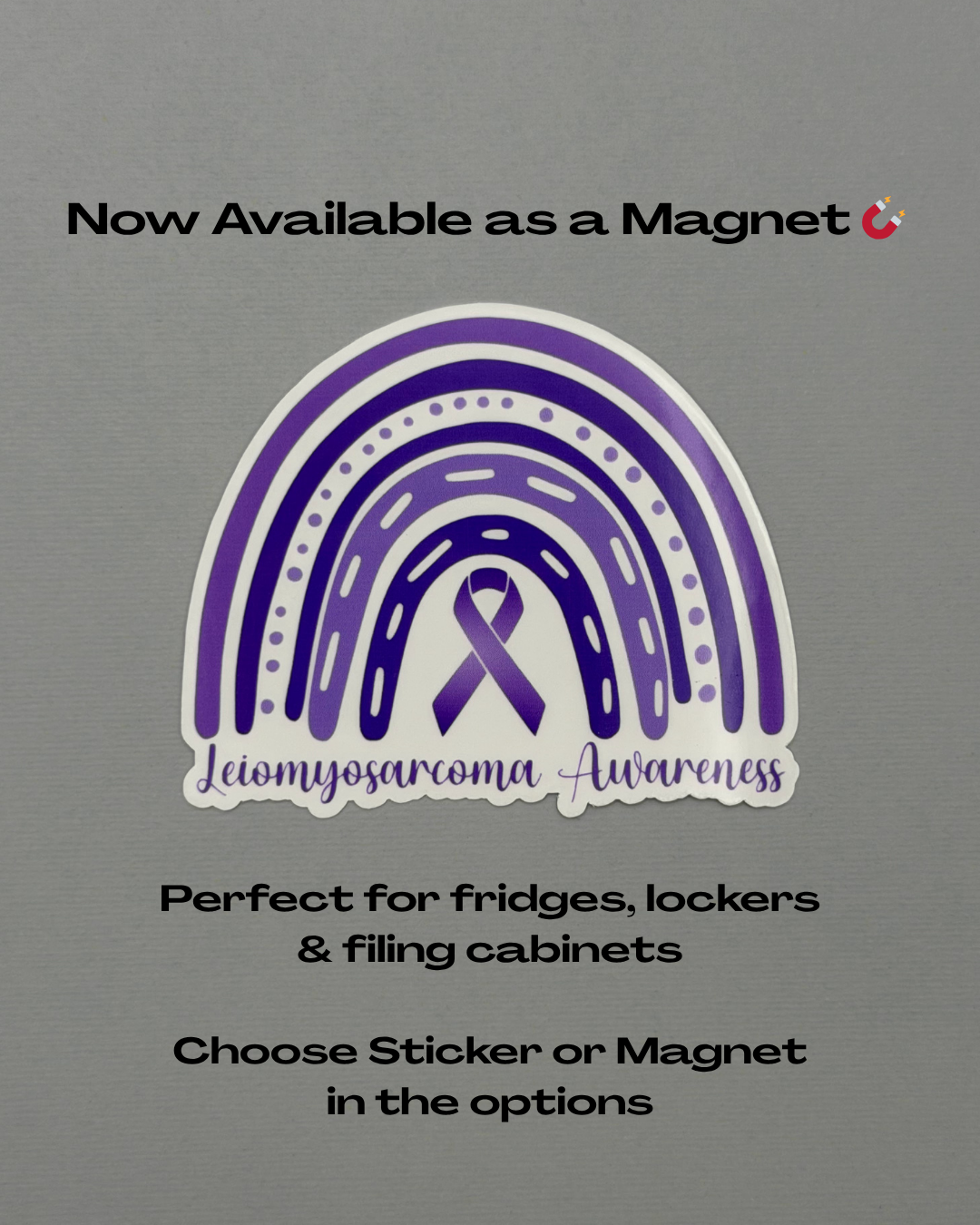 Leiomyosarcoma Awareness Rainbow Sticker or Magnet
