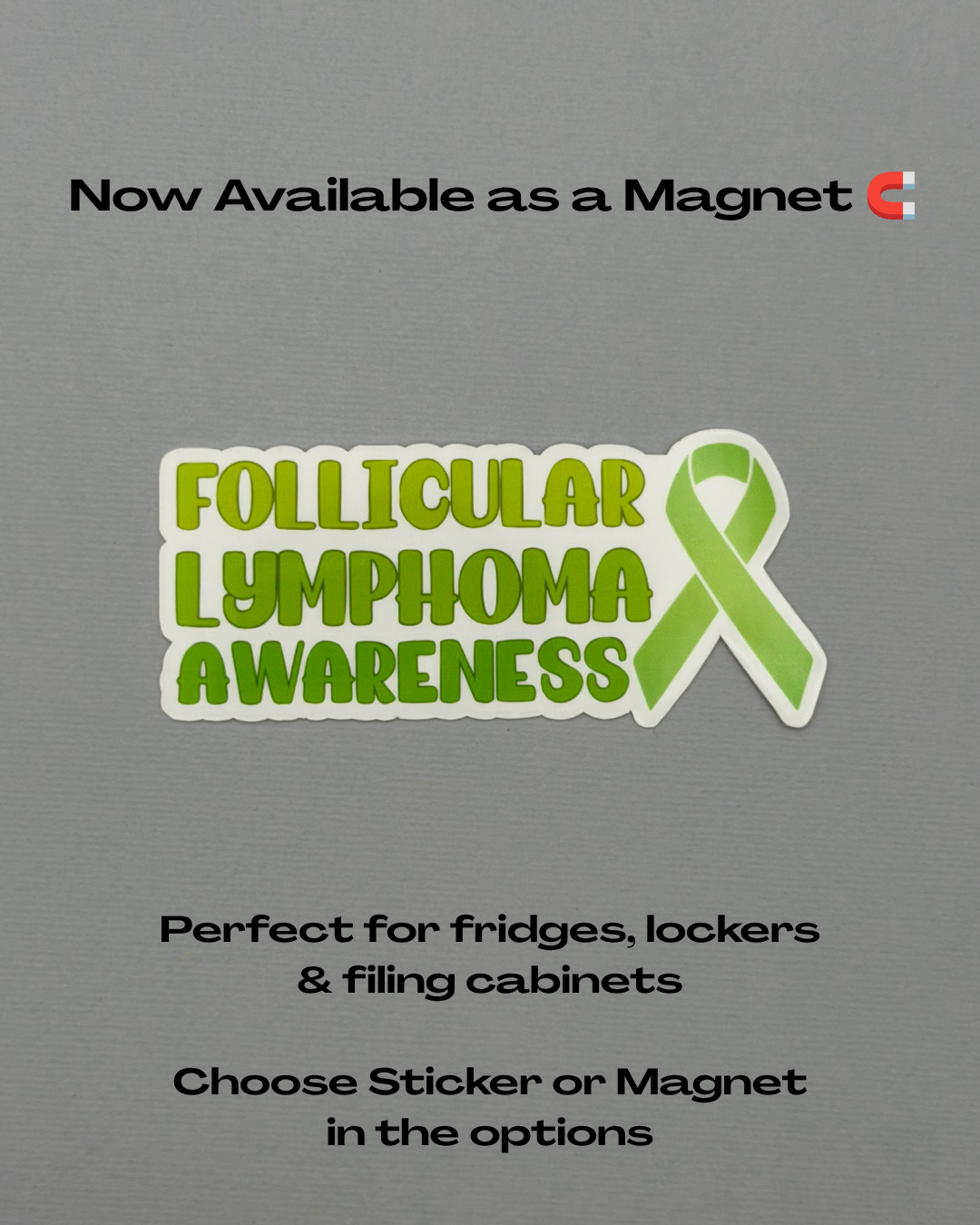 Follicular Lymphoma Awareness with Ribbon Sticker or Magnet