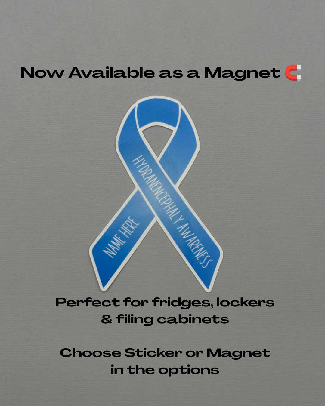 Hydranencephaly Awareness Custom Ribbon Sticker or Magnet