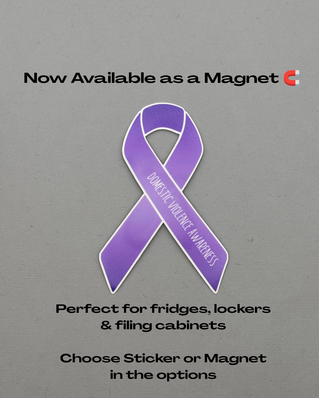 Domestic Violence Awareness Ribbon Sticker or Magnet