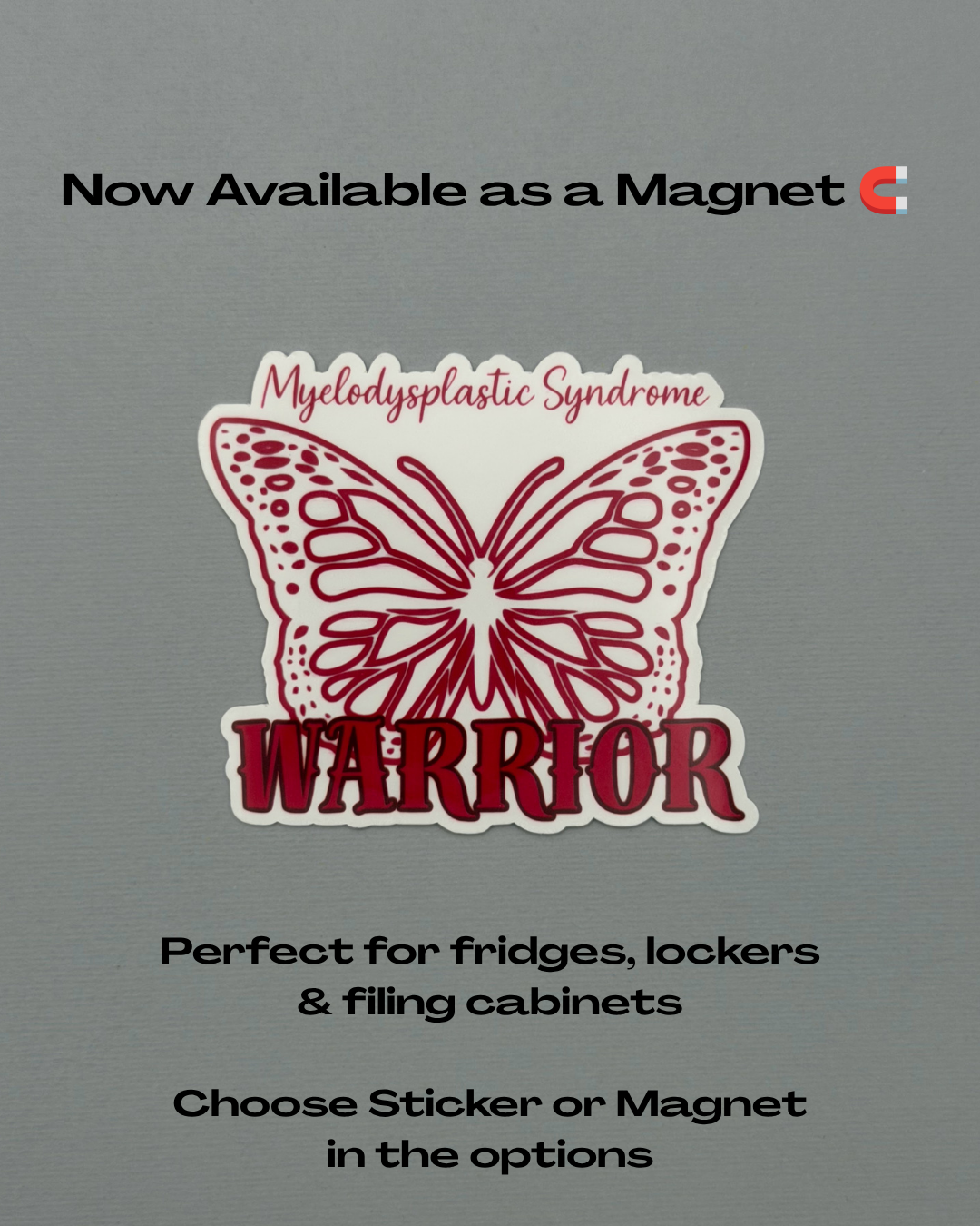 Myelodysplastic Syndrome Warrior Butterfly Sticker or Magnet