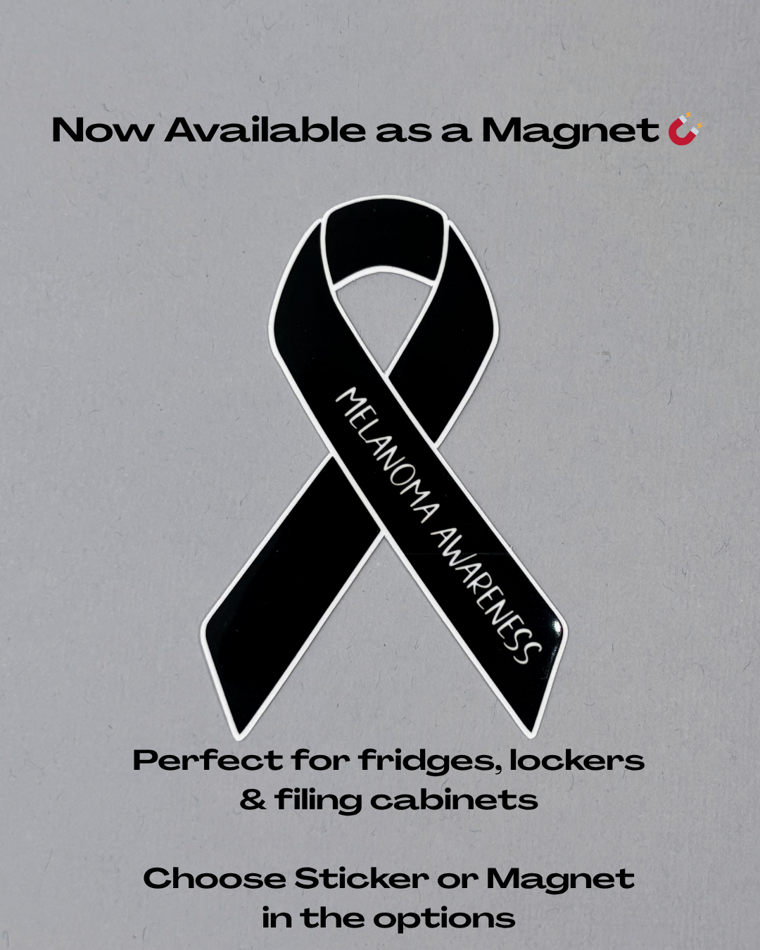 Melanoma Awareness Ribbon Sticker or Magnet