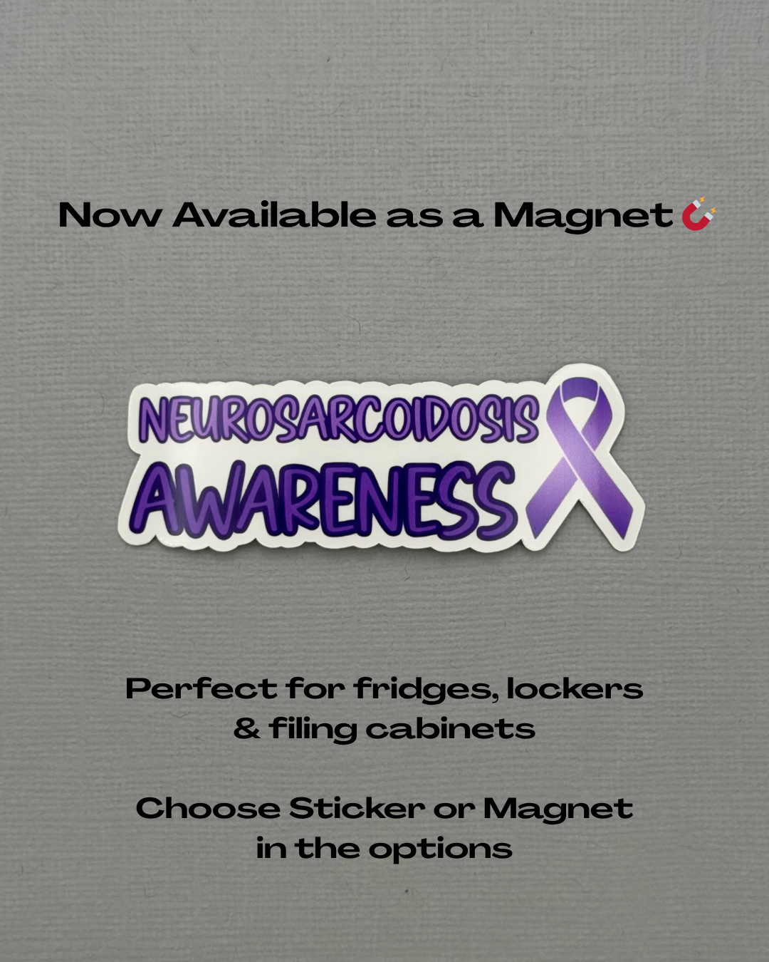 Neurosarcoidosis Awareness with Ribbon Sticker or Magnet