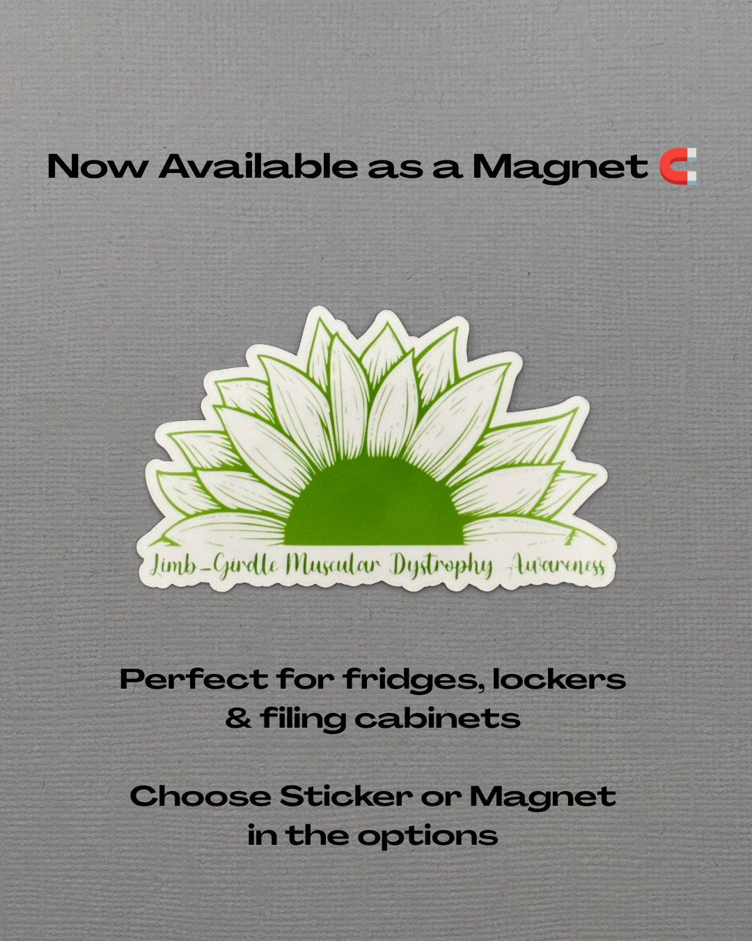 Limb-Girdle Muscular Dystrophy Awareness Sunflower Sticker or Magnet