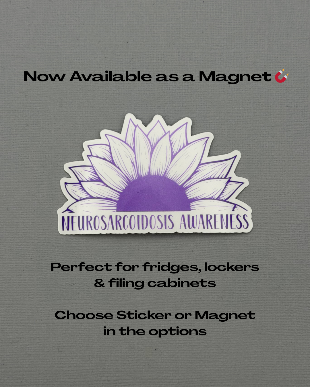 Neurosarcoidosis Awareness Sunflower Sticker or Magnet
