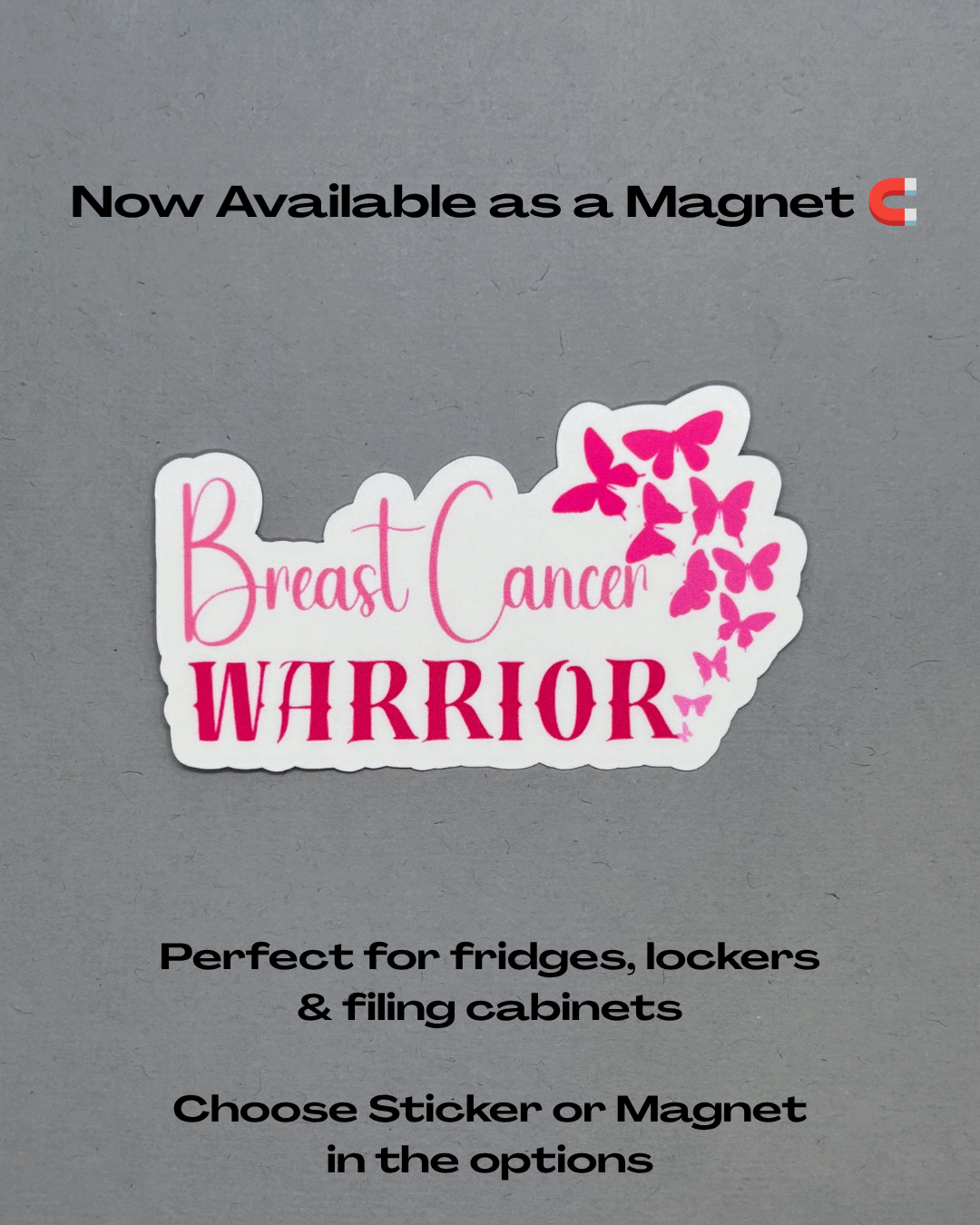 Breast Cancer Warrior Butterflies Sticker or Magnet