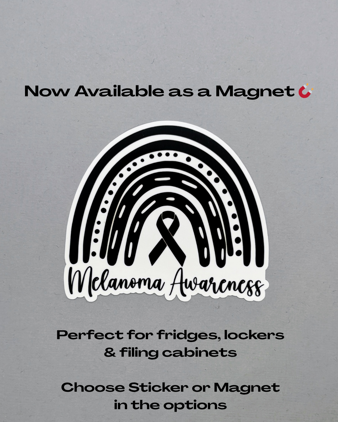 Melanoma Awareness Rainbow Sticker or Magnet