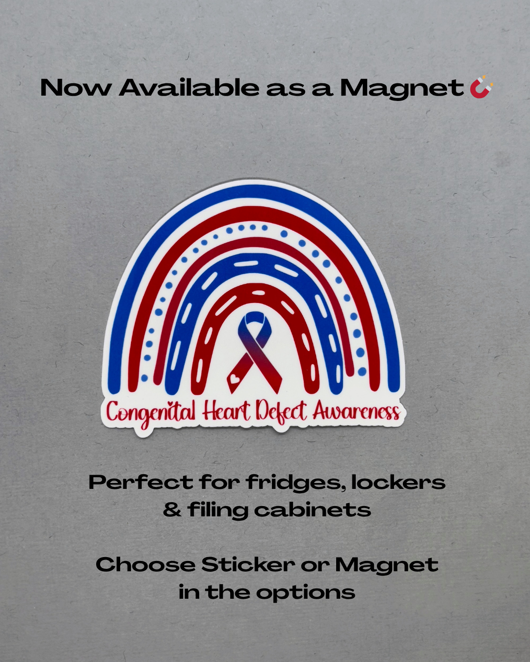 Congenital Heart Defect Awareness Rainbow Sticker or Magnet