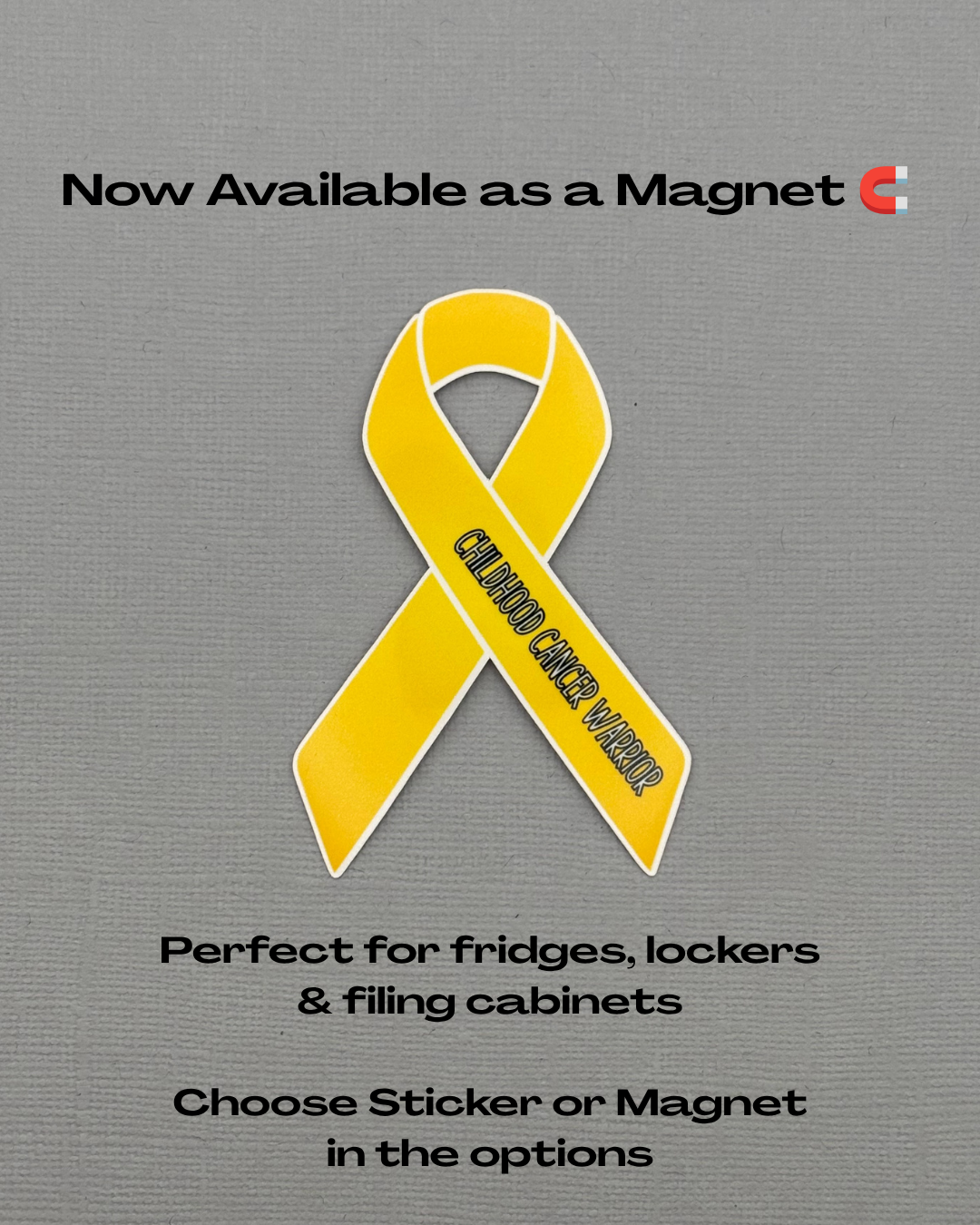 Childhood Cancer Warrior Ribbon Sticker or Magnet