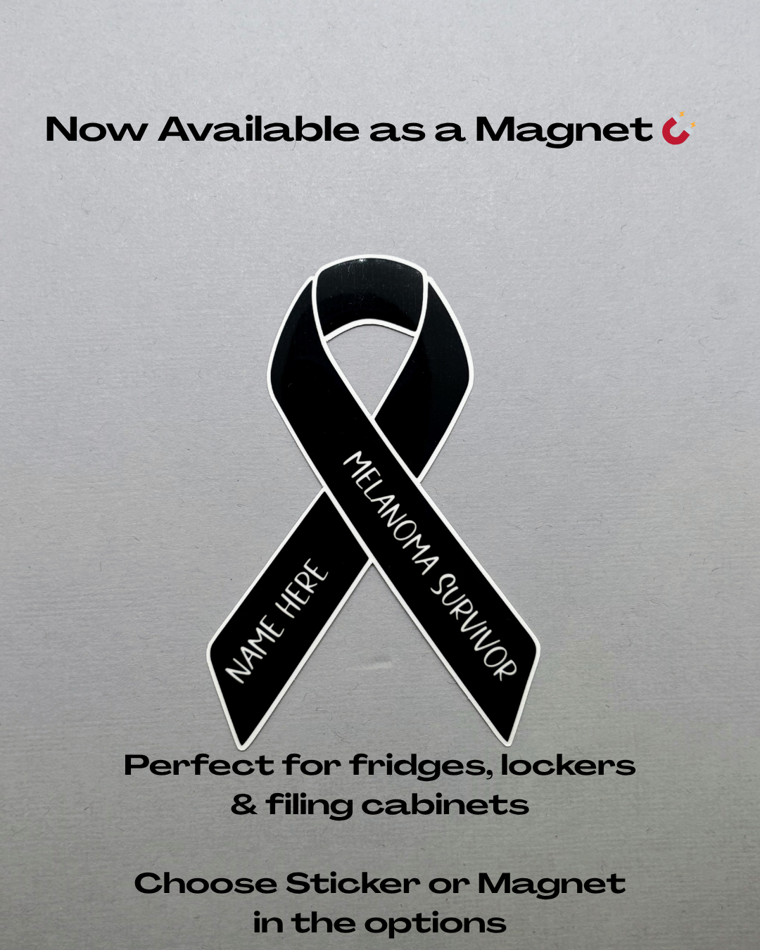 Melanoma Survivor Custom Ribbon Sticker or Magnet