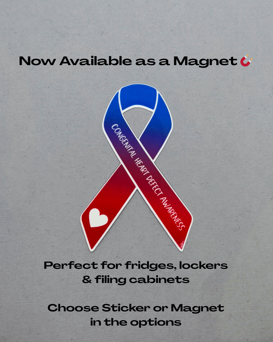 Congenital Heart Defect Awareness Ribbon Sticker or Magnet