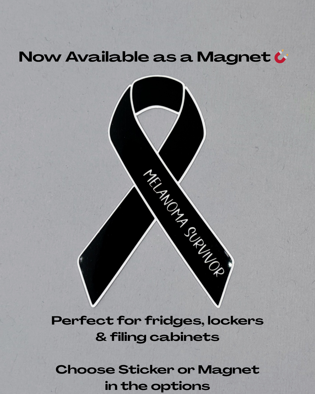 Melanoma Survivor Ribbon Sticker or Magnet