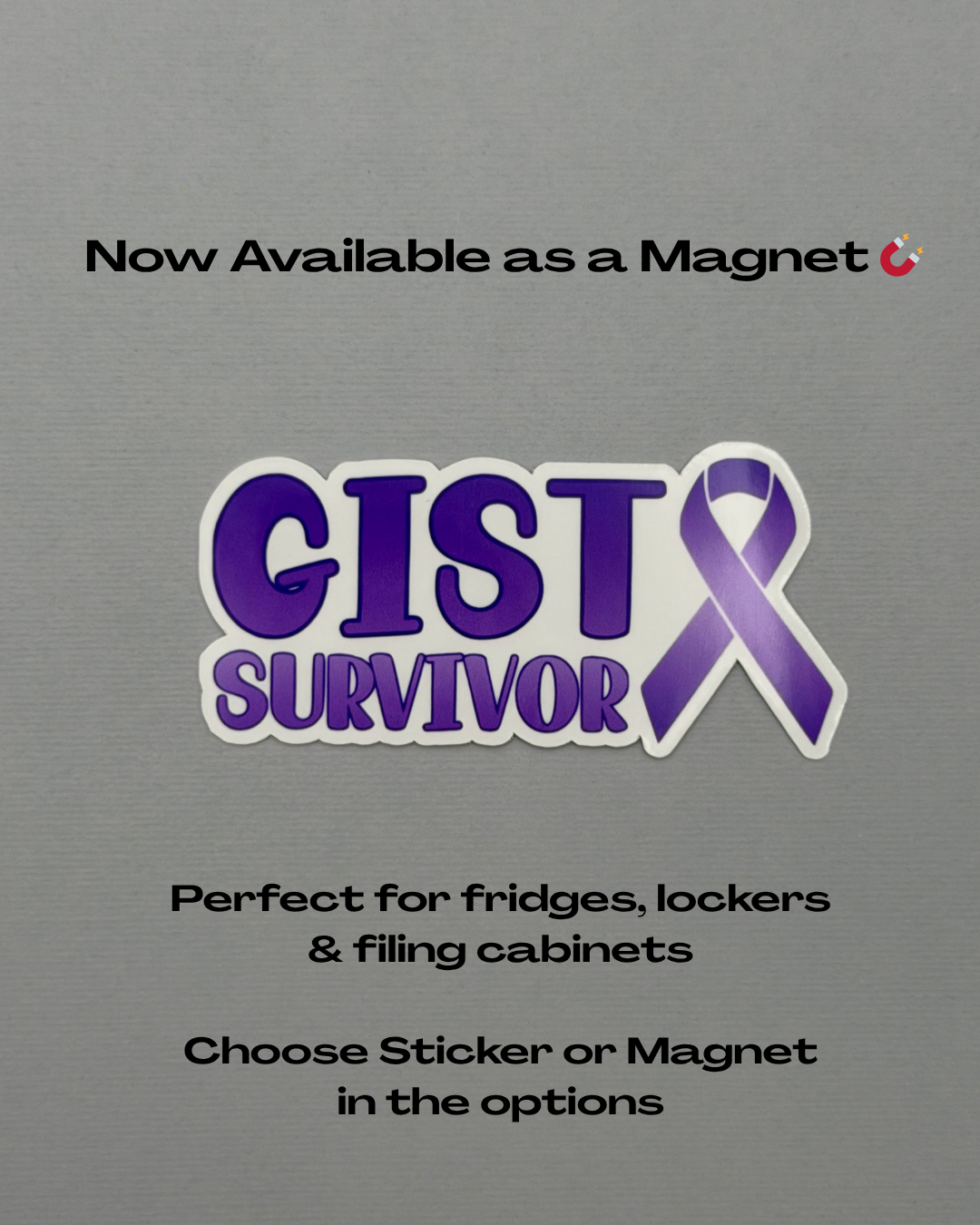 GIST Survivor with Ribbon Sticker or Magnet | Gastrointestinal Stromal Tumor
