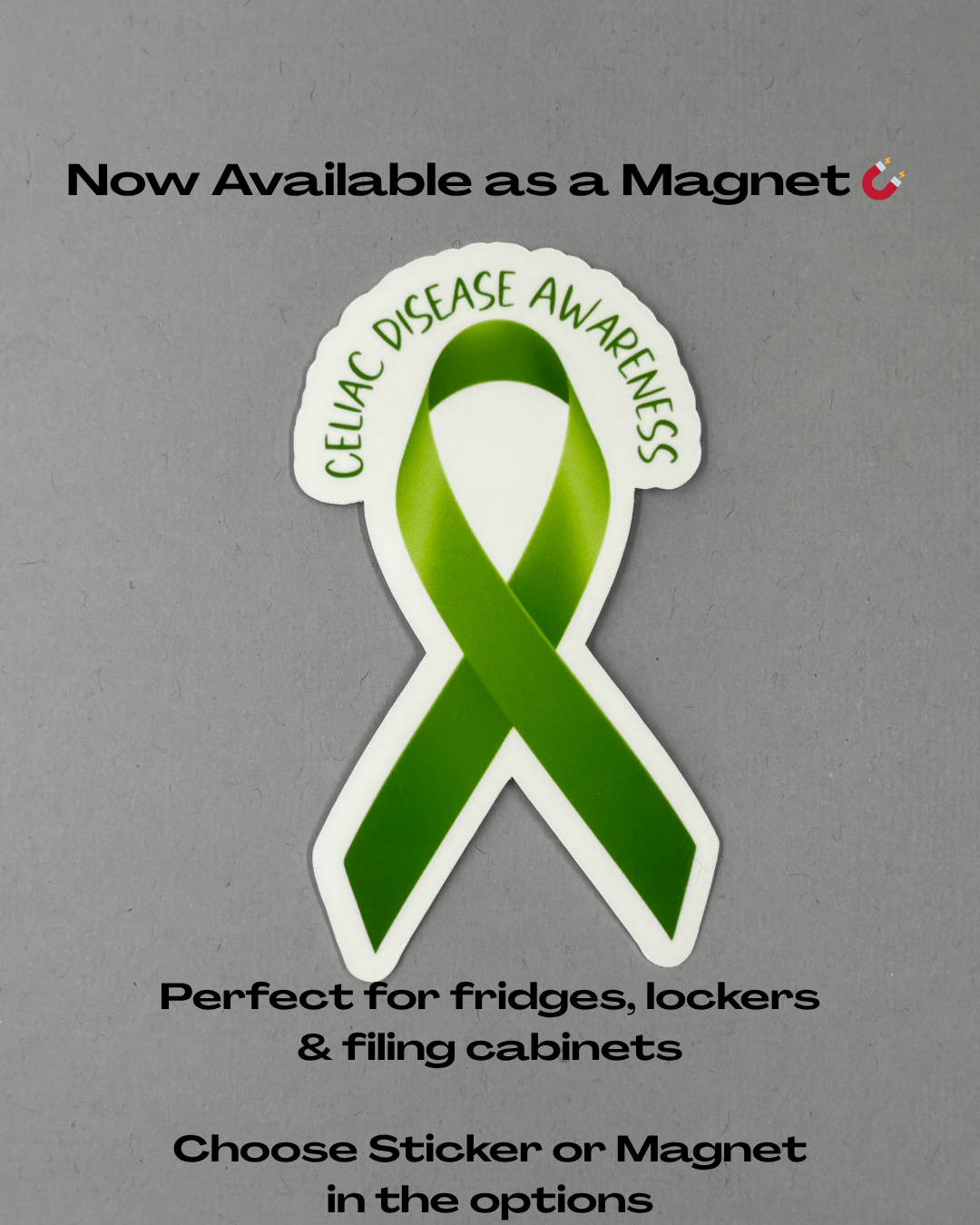 Celiac Disease Awareness Ribbon Sticker or Magnet