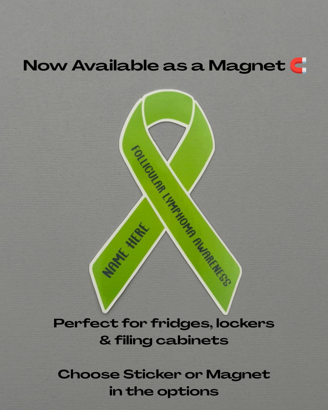 Follicular Lymphoma Awareness Custom Ribbon Sticker or Magnet