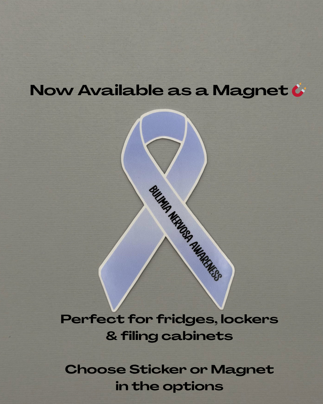 Bulimia Nervosa Awareness Ribbon Sticker or Magnet