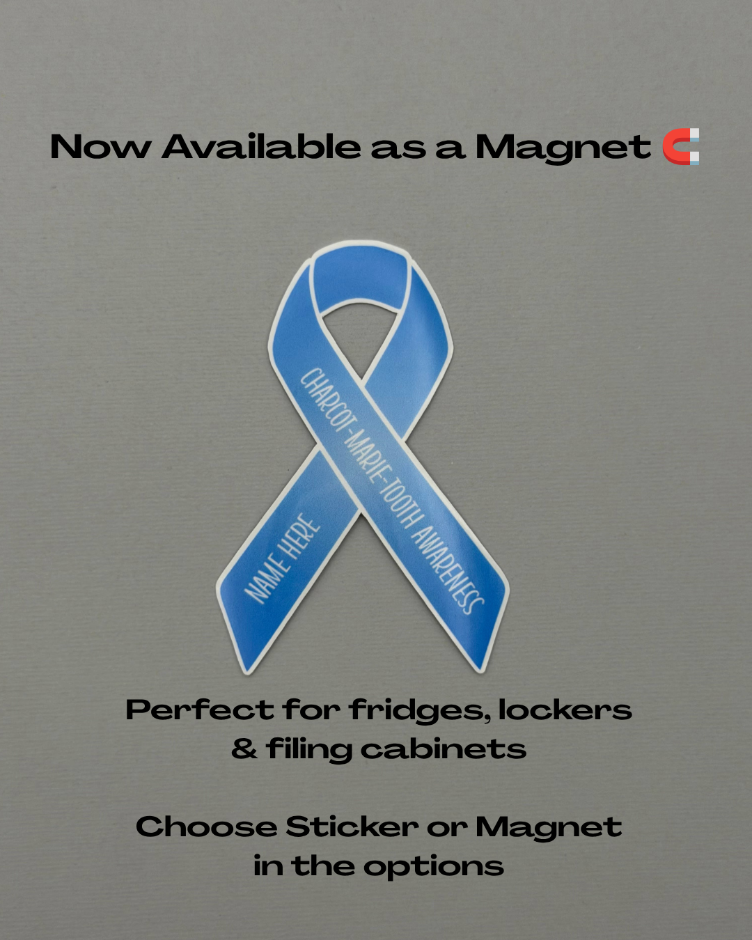 Charcot-Marie-Tooth Awareness Custom Ribbon Sticker or Magnet