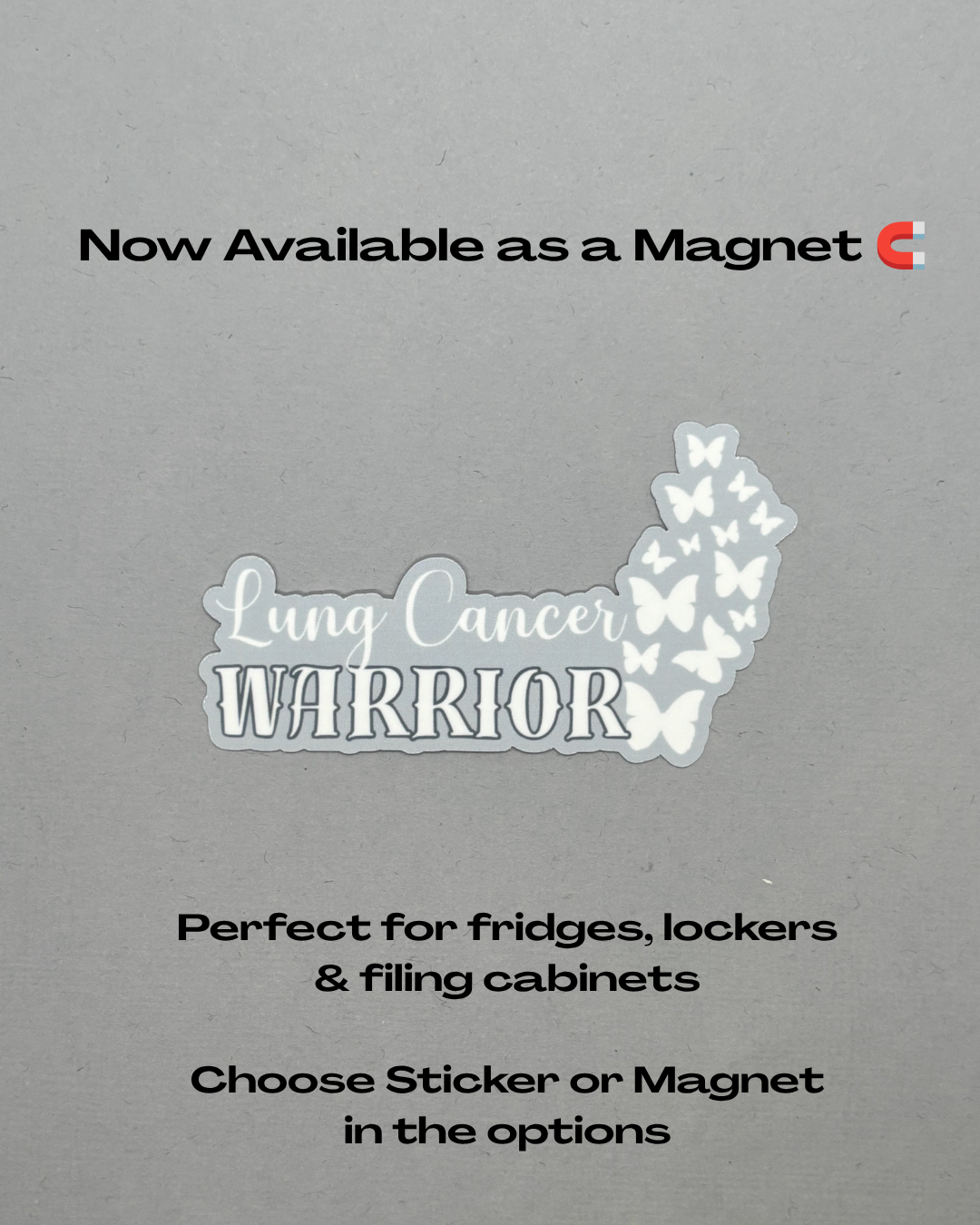 Lung Cancer Warrior Butterflies Sticker or Magnet