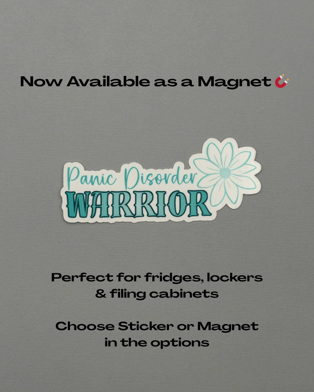 Panic Disorder Warrior Flower Sticker or Magnet