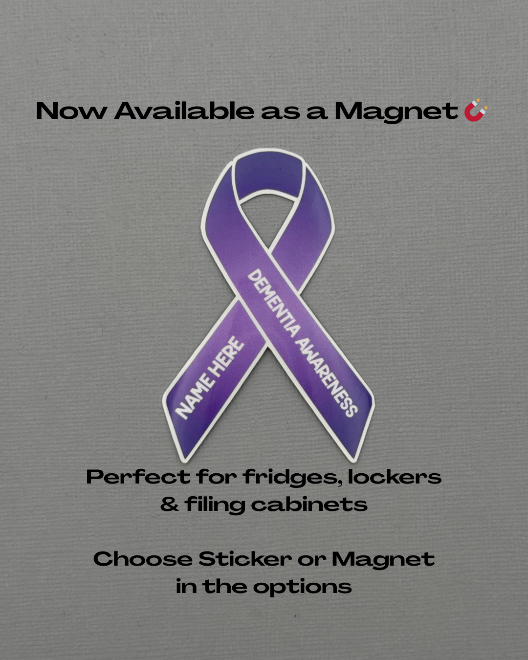 Dementia Awareness Custom Ribbon Sticker or Magnet