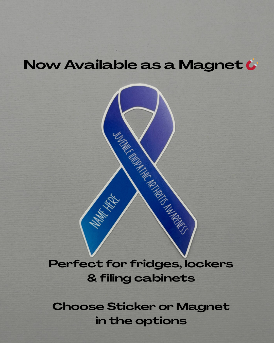 Juvenile Idiopathic Arthritis Awareness Custom Ribbon Sticker or Magnet