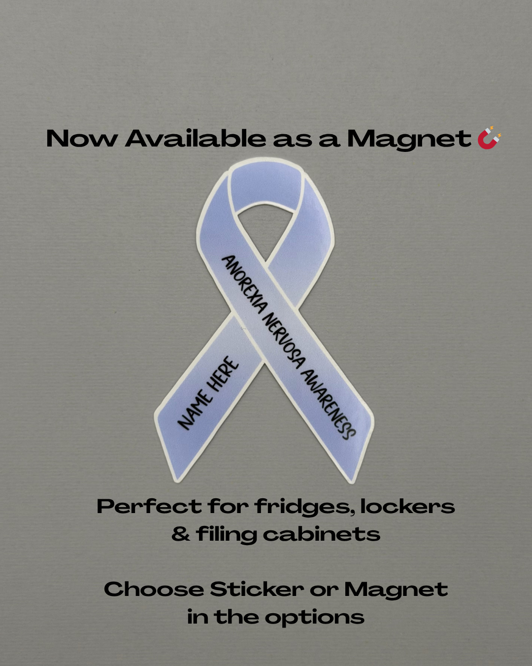 Anorexia Nervosa Awareness Custom Ribbon Sticker or Magnet