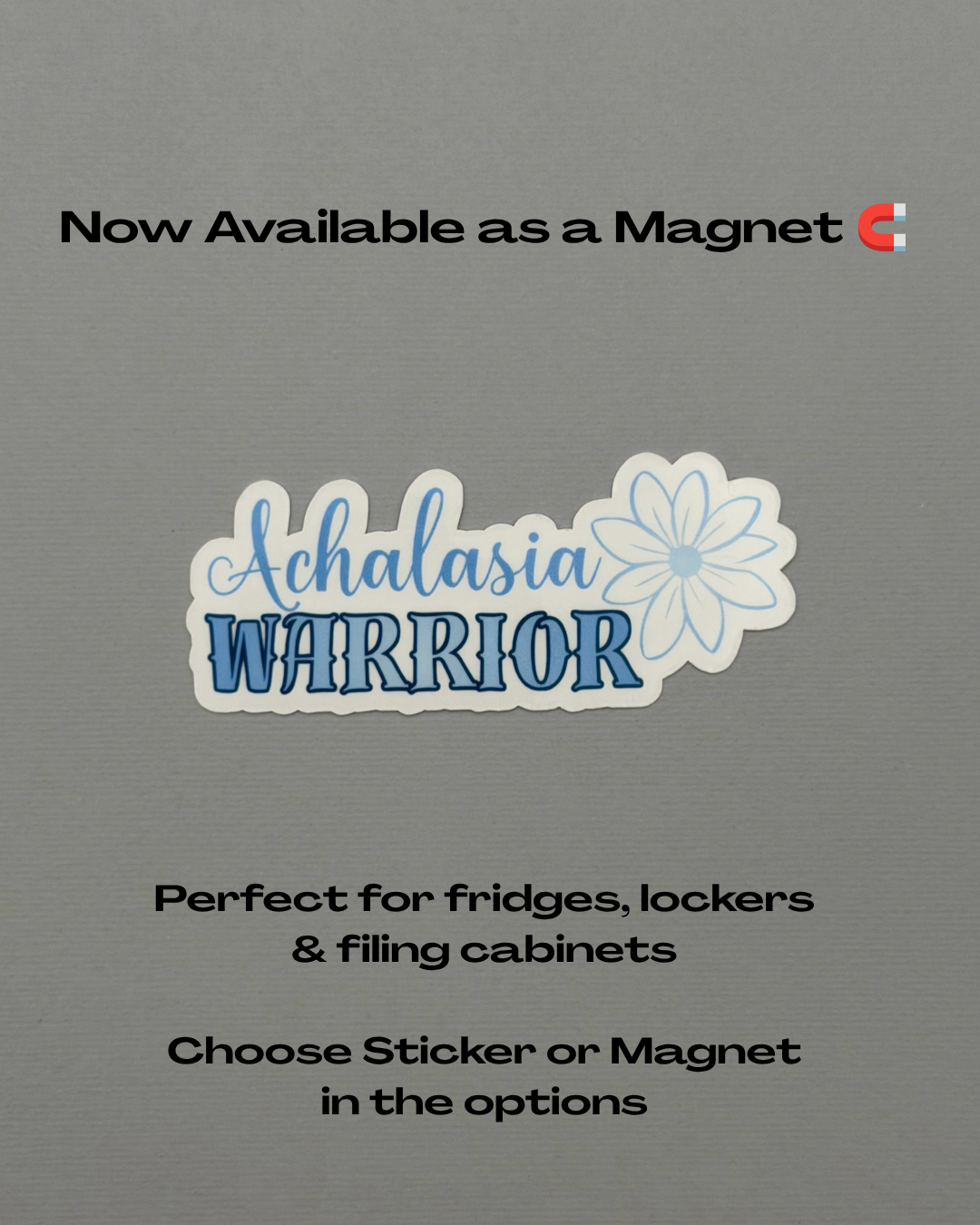 Achalasia Warrior Flower Sticker or Magnet