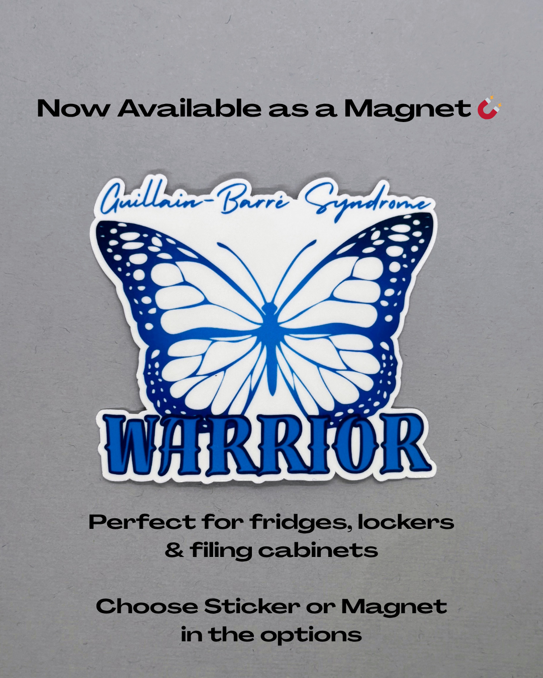 Guillain-Barre Syndrome Warrior Butterfly Sticker or Magnet