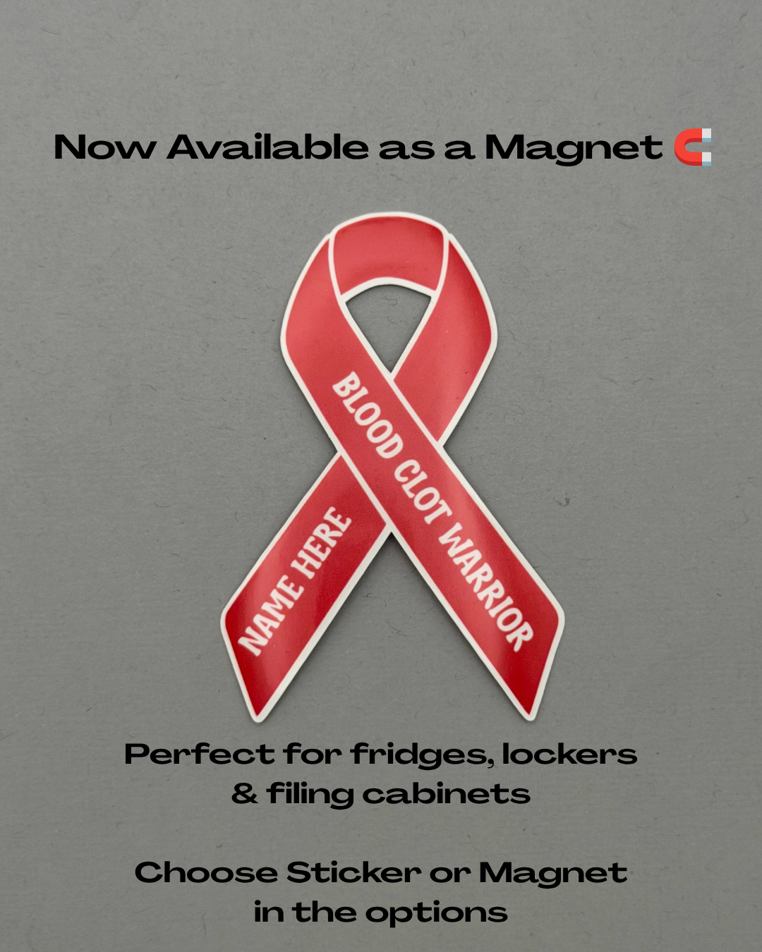 Blood Clot Warrior Custom Ribbon Sticker or Magnet