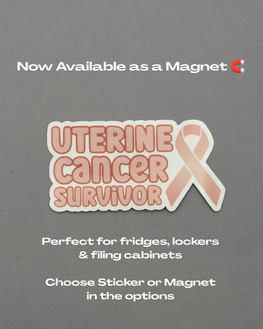 Uterine Cancer Survivor with Ribbon Sticker or Magnet