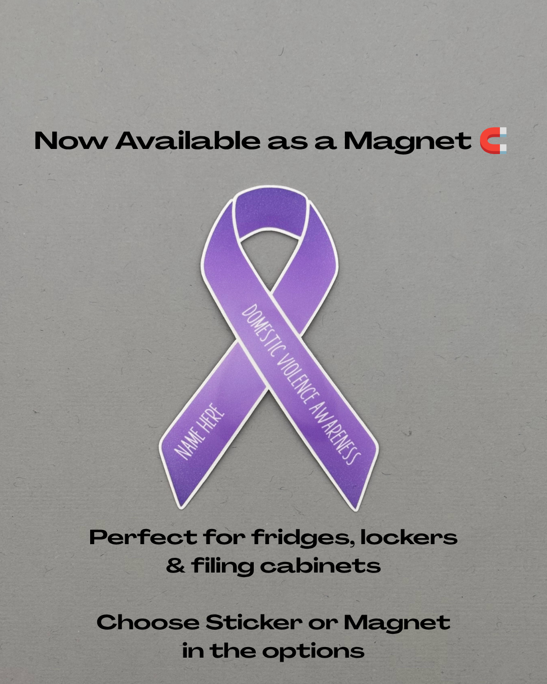 Domestic Violence Awareness Custom Ribbon Sticker or Magnet