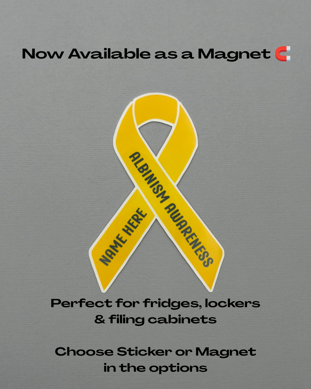 Albinism Awareness Custom Ribbon Sticker or Magnet