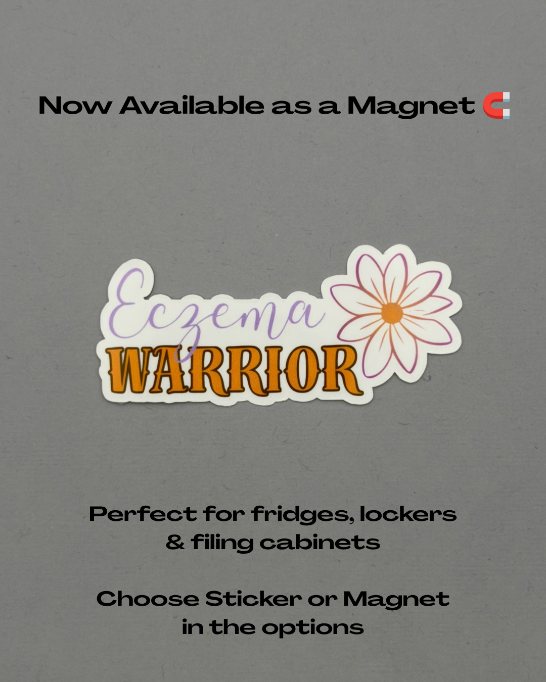 Eczema Warrior Flower Sticker or Magnet