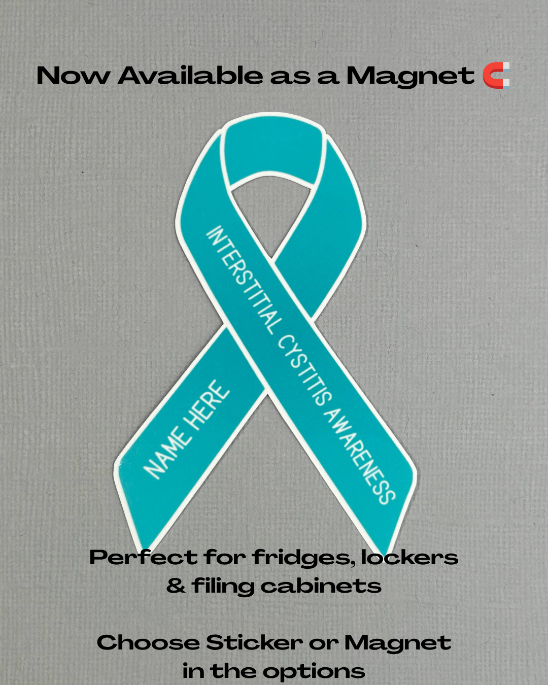 Interstitial Cystitis Awareness Custom Ribbon Sticker or Magnet