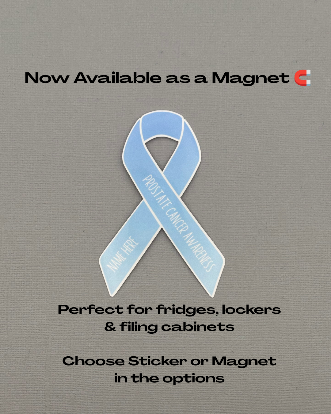 Prostate Cancer Awareness Custom Ribbon Sticker or Magnet