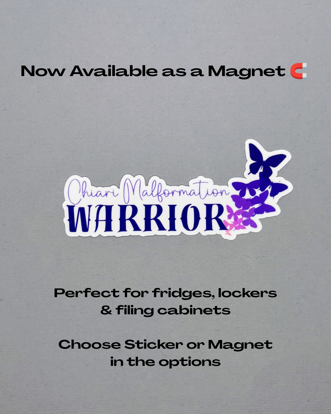 Chiari Malformation Warrior Butterflies Sticker or Magnet
