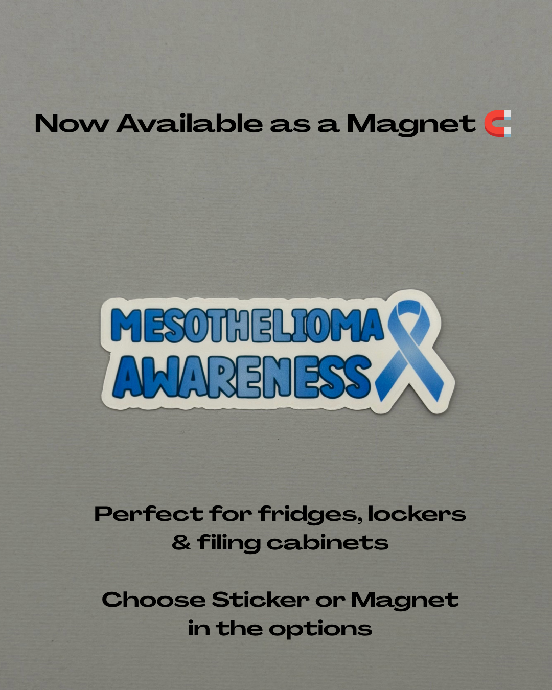 Mesothelioma Awareness with Ribbon Sticker or Magnet