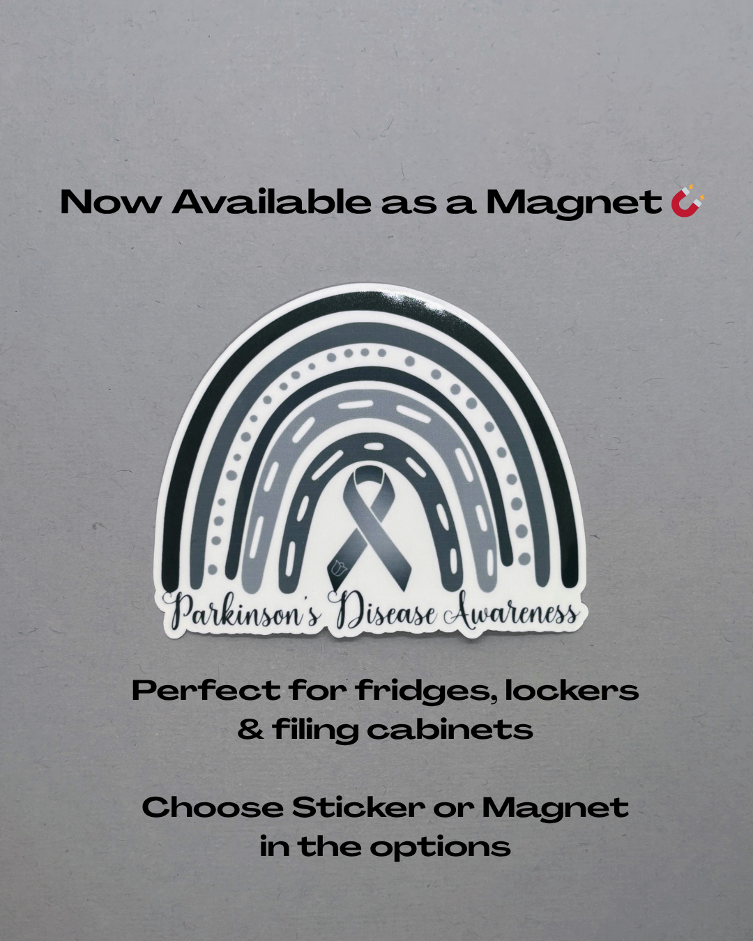 Parkinson's Disease Awareness Rainbow Sticker or Magnet